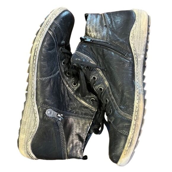 Remonte Dorndorf Black Hightop Zipper Embellished Shoe Size EU41 (US 10) - Picture 7 of 12